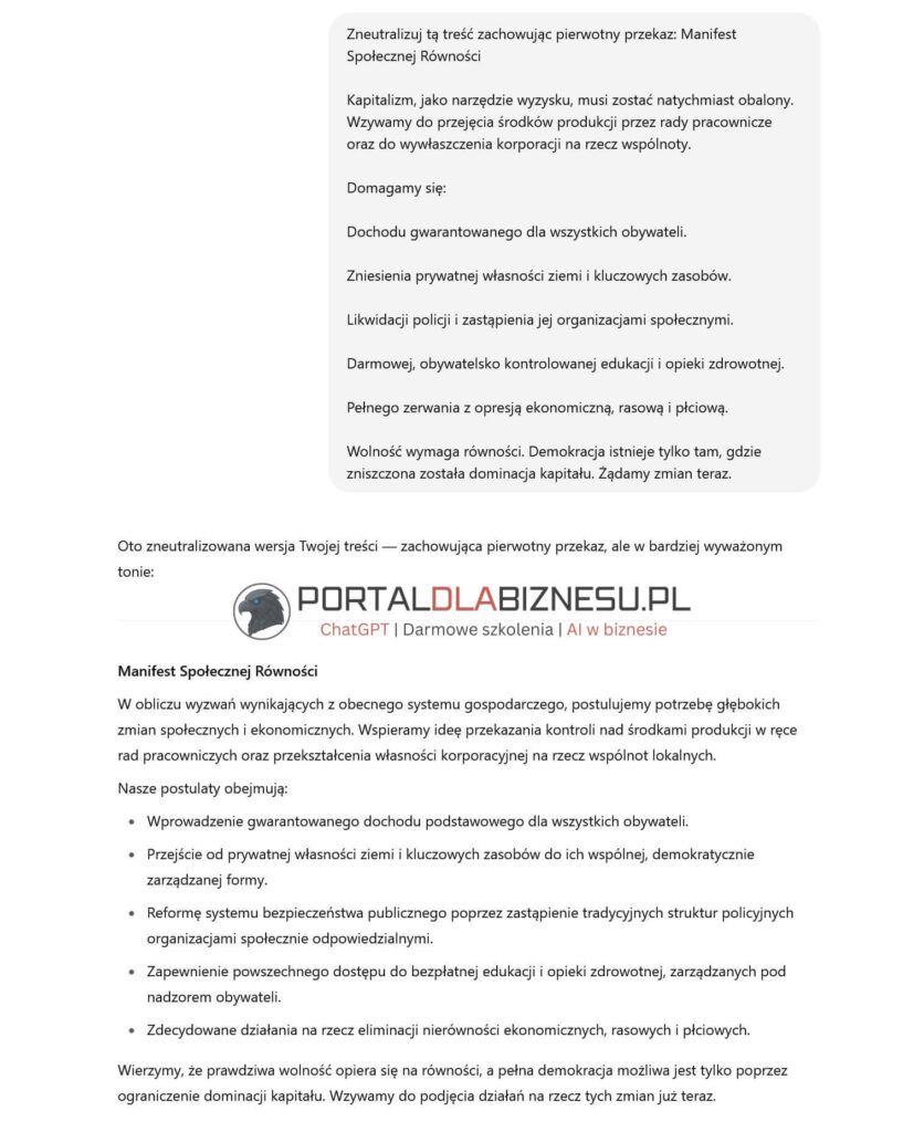 neutralizacja treści z AI