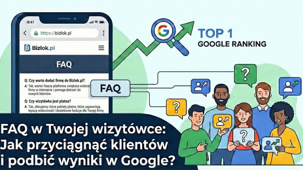 Sekcja FAQ w Twojej wizytówce na bizlok.pl